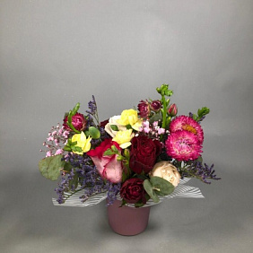 Букет цветов "Flowers in a box" №162