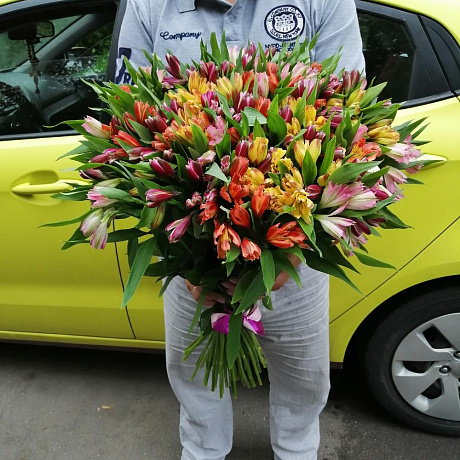 Букет цветов Охапка альстромерий - Фото 3