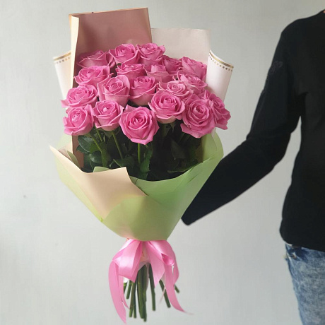 Букет из 21 розы в стильной упаковке - Фото 5