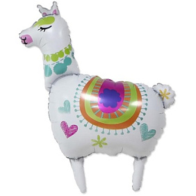 Фигура шар "Лама Альпака" белый 91 см