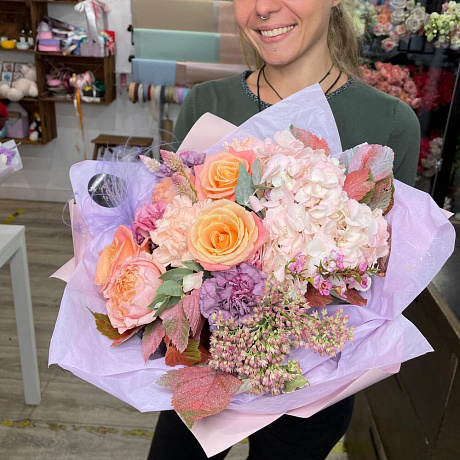 Букет цветов Персиковая дымка - Фото 3