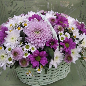Корзина с цветами №346