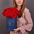 25 красных роз в шляпной коробке (синяя) - Фото 5