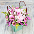 Крафтовая сумка с цветами комплимент - Фото 1