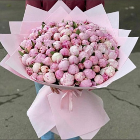 Букет из 101 пиона №170