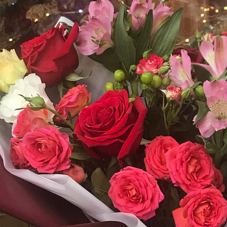 Букет цветов Алая заря - Фото 2