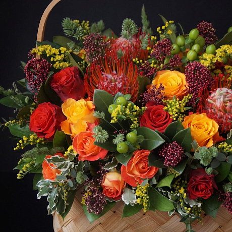 Корзина цветов Luxury Flowers Яркая - Фото 2