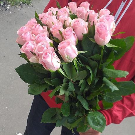 19 розовых роз - Фото 3