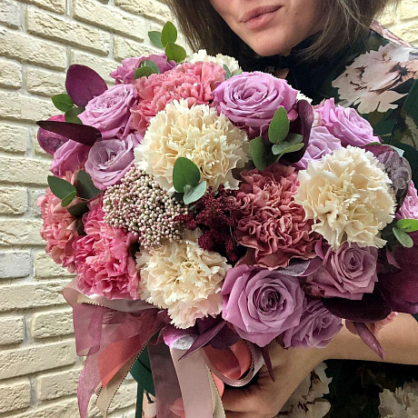 Авторский букет с диантусом - Фото 5
