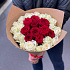 Букет из 29 красно-белых роз - Фото 1
