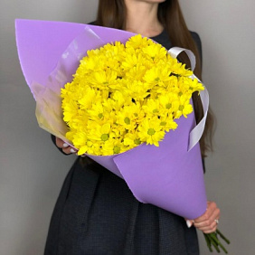 Букет из жёлтой хризантемы №161