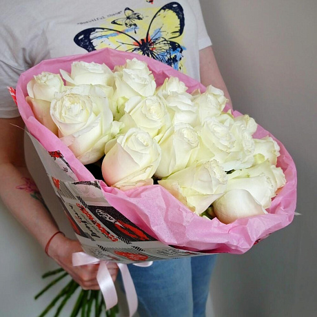 Букет цветов Ванильный крем - Фото 3