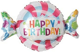 Фигура шар "Конфета Happy Birthday" 69 см