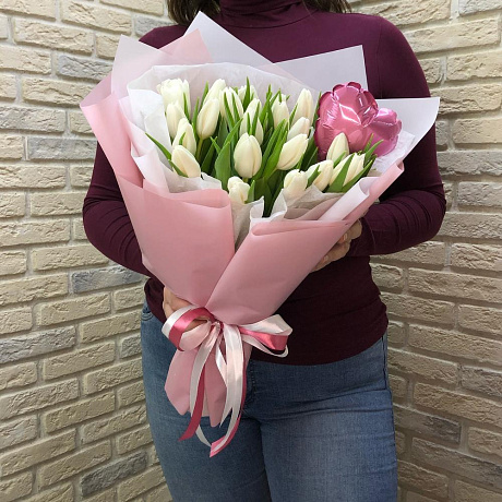 Букет цветов Tulips heart - Фото 6