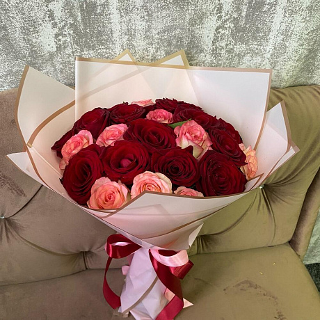 Букет из 25 роз микс №164 - Фото 3
