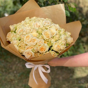 Букет цветов "Кремовый шик" №160