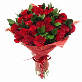 Букет красных роз "Влюбленные" (11 шт)