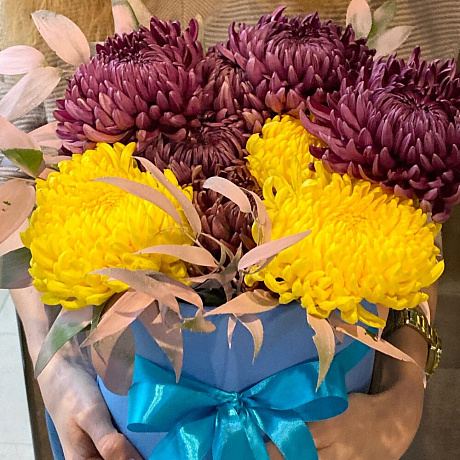 Букет цветов Бабье лето в коробке - Фото 3