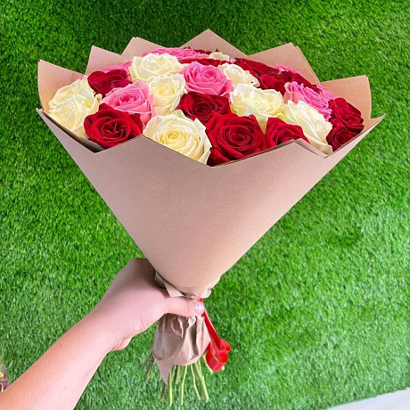 Букет из 35 роз микс №160 - Фото 4