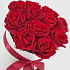 11 красных роз в шляпной коробке - Фото 1