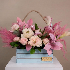 Букет цветов "Розовый Закат" №165