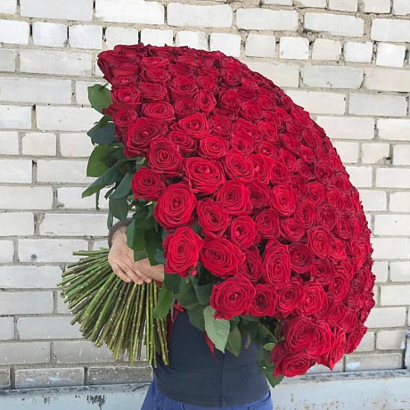 Букет из 101 Красных роз (70 см) - Фото 2