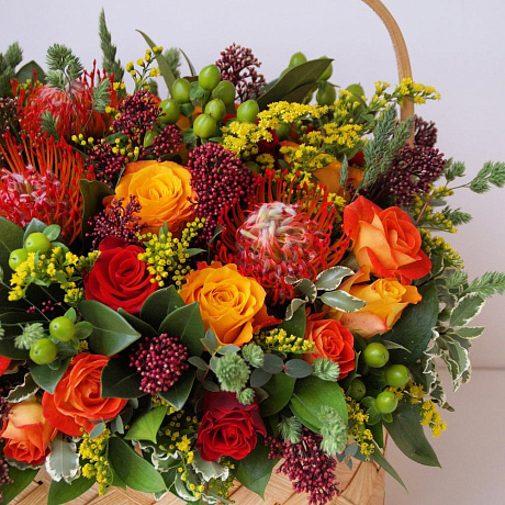 Корзина цветов Luxury Flowers Яркая - Фото 4