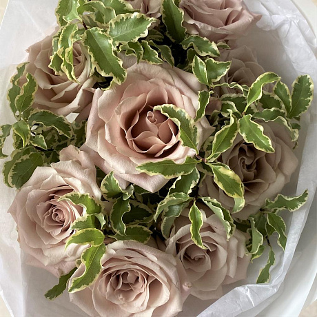 Роза Мента 9 шт с зеленью/эвкалиптом - Фото 4
