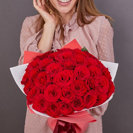 35 красных роз супер-премиум - Фото 3