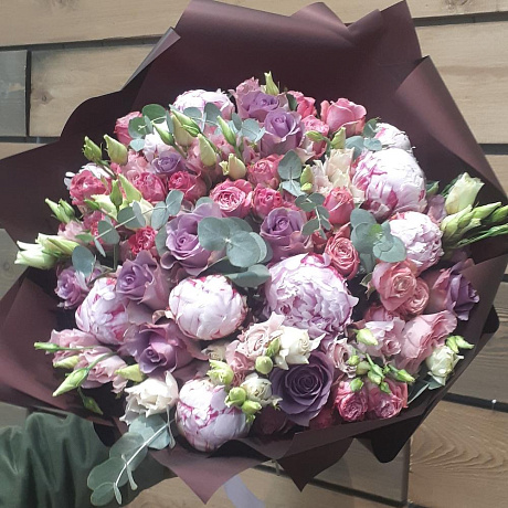 Букет из пионов Кардинал - Фото 4