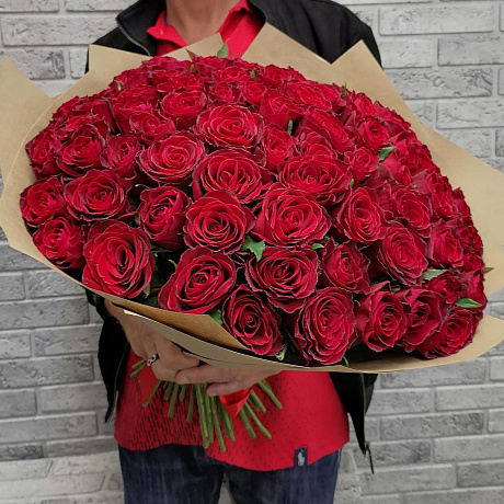 Букет из 75 роз №160 - Фото 3