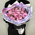 Фиолетовые розы в дизайнерской упаковке из 25 роз - Фото 2
