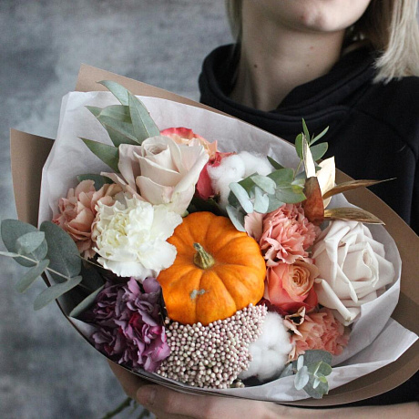 Осенний букет с тыквой №160 - Фото 5