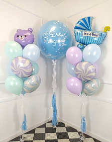 Композиция из шаров "Мишка" для мальчика