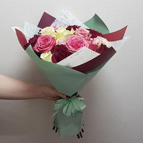 Букет из 25 роз микс №167