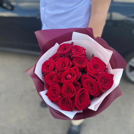 Букет из 15 красных роз - Премиум - Фото 4