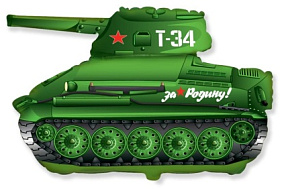 Фигура шар "Танк Т-34" зеленый 74 см
