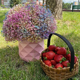 Цветы в коробке «Сладкая девочка»