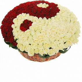 Корзина из 301 розы №161