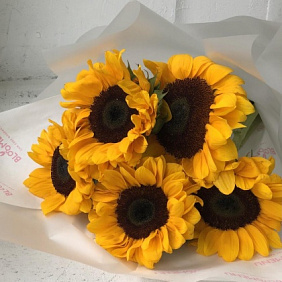 Букет "отличника" с подсолнухами