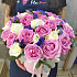 Шляпная коробка из 31 розы премиум - Фото 2
