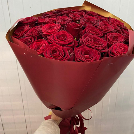 Букет из 41 красной розы №2 - Фото 3