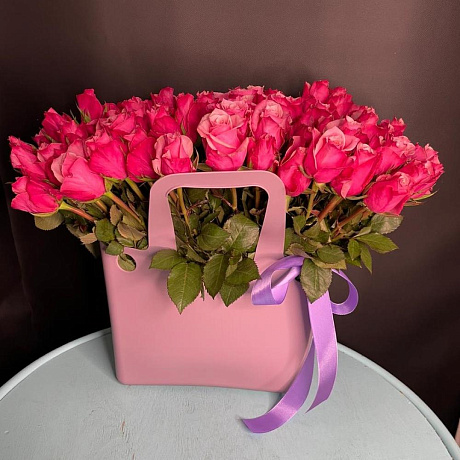 Розы в сумке ваза №160 - Фото 5