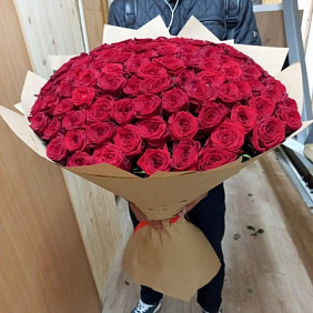 Красная роза 80см