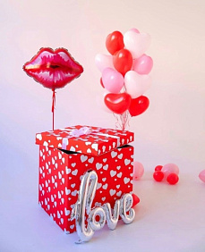 Коробка с шарами Сюрприз "Valentines Day" Лаффф