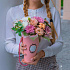 Букет цветов Персиковый сад в коробке - Фото 1