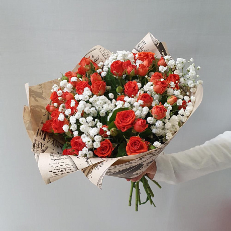 Букет цветов Оранжевое лето - Фото 4