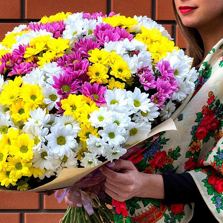 Букет из кустовых хризантем - Фото 3