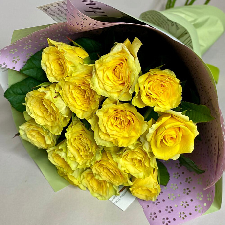 Букет с розами Илиос 15 шт 50 см - Фото 5