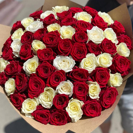 Букет из 51 розы страстный микс - Фото 3